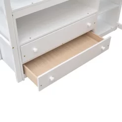 Full Size Loft Bed With Desk, Shelf And Two Built-in Drawers - ModernLuxe 19 Full Size Loft Bed With Desk, Shelf And Two Built-in Drawers - ModernLuxe -Children Peripherals GUEST d056e409 9b58 4c9e a498 360370f53ae4