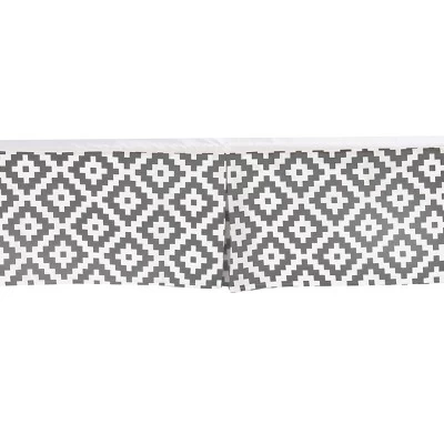 Bacati - Love Gray/white Diamond Crib/Toddler Bed Skirt 2 Bacati - Love Gray/white Diamond Crib/Toddler Bed Skirt - Image 2