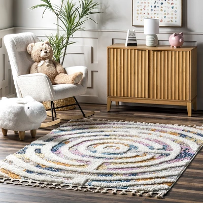 NuLOOM Ava Colorful Maze Kids Tassel Area Rug 1 NuLOOM Ava Colorful Maze Kids Tassel Area Rug