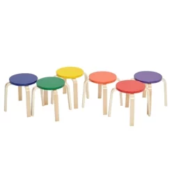ECR4Kids Bentwood Stacking Stools For Kids, Playroom/Daycare Flexible Seating, 12" Height, 6-Piece -Children Peripherals GUEST d26efc6d bd84 4d55 9880 bfe5c21f9679