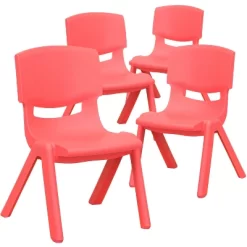 Flash Furniture 4 Pack Plastic Stackable School Chairs With 10.5" Seat Height -Children Peripherals GUEST d293547e fd56 4c08 9fa7 67ea22241612