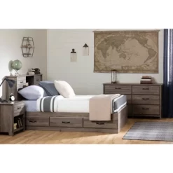 Full Asten Mates Bed With 3 Drawers Fall Oak - South Shore -Children Peripherals GUEST d29e59f7 11ea 43ca b4e9 20e76c6a3ea6
