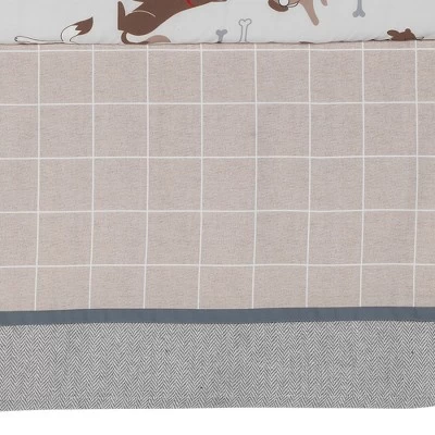 Lambs & Ivy Bow Wow Gray/Tan Dog/Puppy Nursery 3-Piece Baby Crib Bedding Set 4 Lambs & Ivy Bow Wow Gray/Tan Dog/Puppy Nursery 3-Piece Baby Crib Bedding Set - Image 4