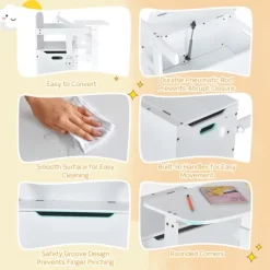 Costway 3-in-1 Kids Convertible Storage Bench Wood Activity Table And Chair Set 16 Costway 3-in-1 Kids Convertible Storage Bench Wood Activity Table And Chair Set -Children Peripherals GUEST d642ffa0 7261 4ee5 aac7 8aecf191e9c9