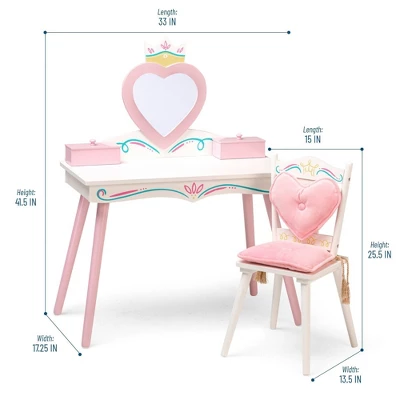 Princess Vanity Table And Chair Set - WildKin 3 Princess Vanity Table And Chair Set - WildKin - Image 3
