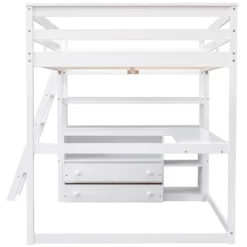 Full Size Loft Bed With Desk, Shelf And Two Built-in Drawers - ModernLuxe 17 Full Size Loft Bed With Desk, Shelf And Two Built-in Drawers - ModernLuxe -Children Peripherals GUEST db7f5a6a ff6b 466e bbbd 49e11e8e34e9