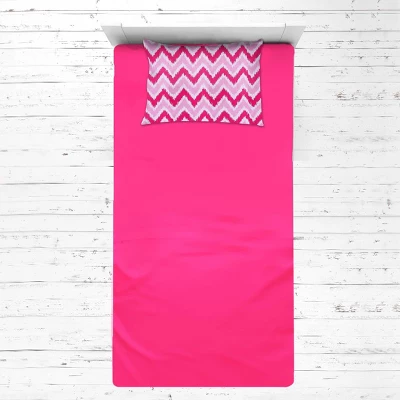 Bacati - MixNMatch Pink Chevron Dots 3 Pc Toddler Sheet Set 2 Bacati - MixNMatch Pink Chevron Dots 3 Pc Toddler Sheet Set - Image 2