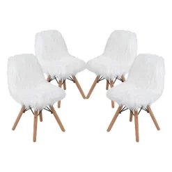 Emma And Oliver 4 Pack Kids Shaggy Dog Accent Chair - Desk Chair - Playroom Chair -Children Peripherals GUEST de31d7fa 7879 400e a9fb 4a2457df6376