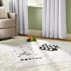 Muslin Blankets With Felt Frame Triangle - Cloud Island™ White/Black