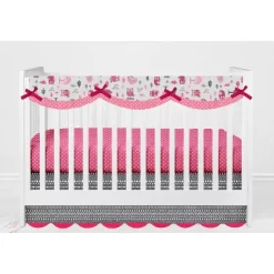Bacati - Owls In The Woods Pink Fuschia Gray 10 Pc Crib Bedding Set With Long Rail Guard Cover 19 Bacati - Owls In The Woods Pink Fuschia Gray 10 Pc Crib Bedding Set With Long Rail Guard Cover -Children Peripherals GUEST e0001118 2017 4459 9fdd 8db2d3bbade2