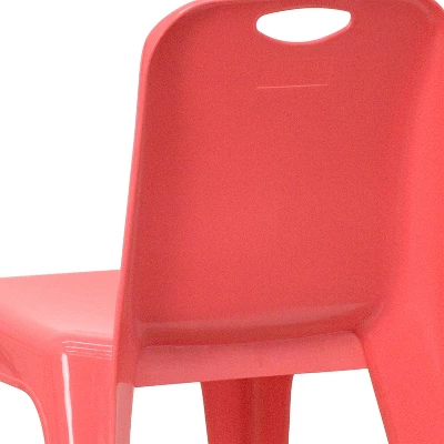 Emma And Oliver 4 Pack Plastic Stack School Chair With Carrying Handle And 11" Seat Height 5 Emma And Oliver 4 Pack Plastic Stack School Chair With Carrying Handle And 11" Seat Height - Image 5