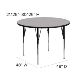 Flash Furniture 48'' Round Thermal Laminate Activity Table - Standard Height Adjustable Legs -Children Peripherals GUEST e45228bd 954b 4fd4 81e2 19cb8dd11db7