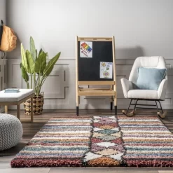 Aidan Diamond Striped Kids Shag Area Rug 15 Aidan Diamond Striped Kids Shag Area Rug -Children Peripherals GUEST e4596c9b 21bc 4477 8d87 dd80e8eb0d29