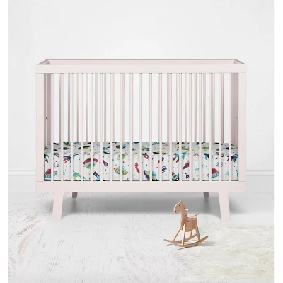 Bacati - Airspace Aqua Navy Red Lime Orange 100 Percent Cotton Universal Baby US Standard Crib Or Toddler Bed Fitted Sheet 3 Bacati - Airspace Aqua Navy Red Lime Orange 100 Percent Cotton Universal Baby US Standard Crib Or Toddler Bed Fitted Sheet - Image 3