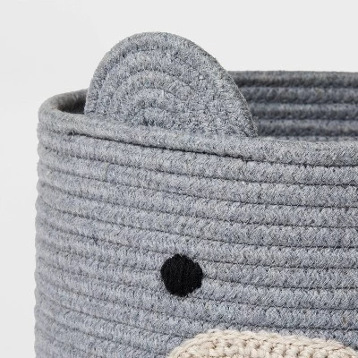 Coiled Rope Storage Bin Large Bear - Cloud Island™ 2 Coiled Rope Storage Bin Large Bear - Cloud Island™ - Image 2