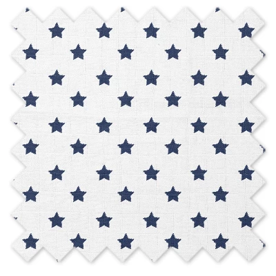 Bacati - Stars Navy Muslin 100 Percent Cotton Universal Baby US Standard Crib Or Toddler Bed Fitted Sheet 4 Bacati - Stars Navy Muslin 100 Percent Cotton Universal Baby US Standard Crib Or Toddler Bed Fitted Sheet - Image 4