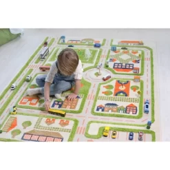 52.5"x71" Traffic Green 3D Play Rug - IVI -Children Peripherals GUEST ea570385 7e4a 4897 964a f7020dd0e525