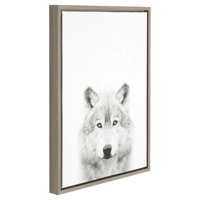 Wolf Framed Canvas Art Gray (24"x18") - Uniek 1 Wolf Framed Canvas Art Gray (24"x18") - Uniek