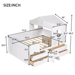 Full Size House Low Loft Bed With Four Drawers-ModernLuxe -Children Peripherals GUEST ed2f5632 7e4a 45e7 8fab c563781ed56f