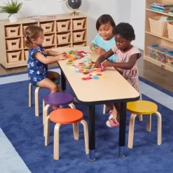 ECR4Kids Bentwood Stacking Stools For Kids, Playroom/Daycare Flexible Seating, 12" Height, 6-Piece -Children Peripherals GUEST ed55598a 975c 48fa b947 b683a67cd6e4