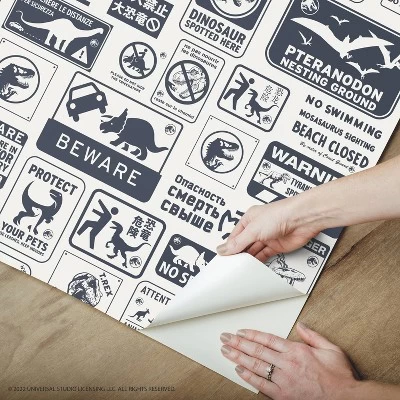 Jurassic World Dominion Signs Peel And Stick Wallpaper Tan/Blue - RoomMates 5 Jurassic World Dominion Signs Peel And Stick Wallpaper Tan/Blue - RoomMates - Image 5