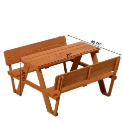 Gardenised Wooden Kids Picnic Table Bench With Backrest, Outdoor Children's Backyard Table, Crafting, Dining, And Playtime Patio Table 12 Gardenised Wooden Kids Picnic Table Bench With Backrest, Outdoor Children's Backyard Table, Crafting, Dining, And Playtime Patio Table -Children Peripherals GUEST f28abc7c ac10 4e93 bc42 8c3af7974b27