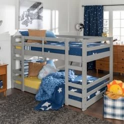 Twin Over Twin Indy Solid Wood Low Bunk Bed - Saracina Home -Children Peripherals GUEST f4a7cd82 6f05 4d13 9375 1d95fbdd13ee