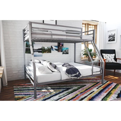 Twin Over Full Maxwell Metal Bunk Bed Gray - Novogratz 3 Twin Over Full Maxwell Metal Bunk Bed Gray - Novogratz - Image 3