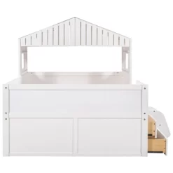 Full Size House Low Loft Bed With Four Drawers-ModernLuxe -Children Peripherals GUEST f649901c 0dcd 4f9e 9823 7a85bf60fed5