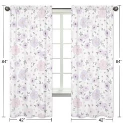 2pc Sweet Jojo Designs Watercolor Floral Window Panels Lavender/Gray 7 2pc Sweet Jojo Designs Watercolor Floral Window Panels Lavender/Gray -Children Peripherals GUEST f726ad7e 30ac 4617 b23c f09044c8c54b