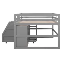 Full Size Functional Loft Bed With Cabinets And Drawers, Hanging Clothes At The Back Of The Staircase-ModernLuxe -Children Peripherals GUEST f74ba44d f197 4ba1 a694 92528a197d08