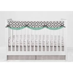 Bacati - Love Gray Mint 10 Pc Crib Bedding Set With Long Rail Guard Cover 17 Bacati - Love Gray Mint 10 Pc Crib Bedding Set With Long Rail Guard Cover -Children Peripherals GUEST f9aa6113 2160 45b9 9c63 138484391713