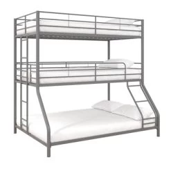 Twin/Twin/Full Zeke Triple Metal Bunk Bed - Room & Joy -Children Peripherals GUEST fa388f5c 7db4 4cc7 9e26 7760ed174c8a