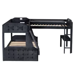 L-Shaped Twin Over Full Bunk Bed And Twin Loft Bed With Desk-ModernLuxe -Children Peripherals GUEST fd54348d 1f63 41f1 ac90 e01176b92b72