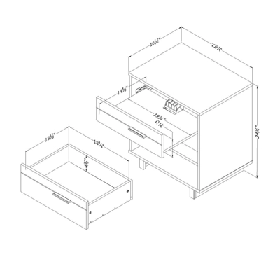 Fynn Nightstand With Cord Catcher - South Shore 8 Fynn Nightstand With Cord Catcher - South Shore - Image 8